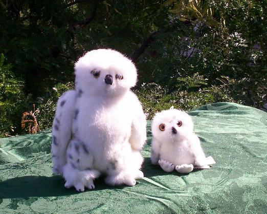 Snowy Owl Adult and Baby Set
