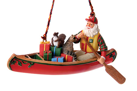 Canoeing Santa Ornament