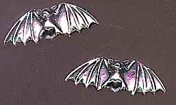 Bat Earrings, large sterling